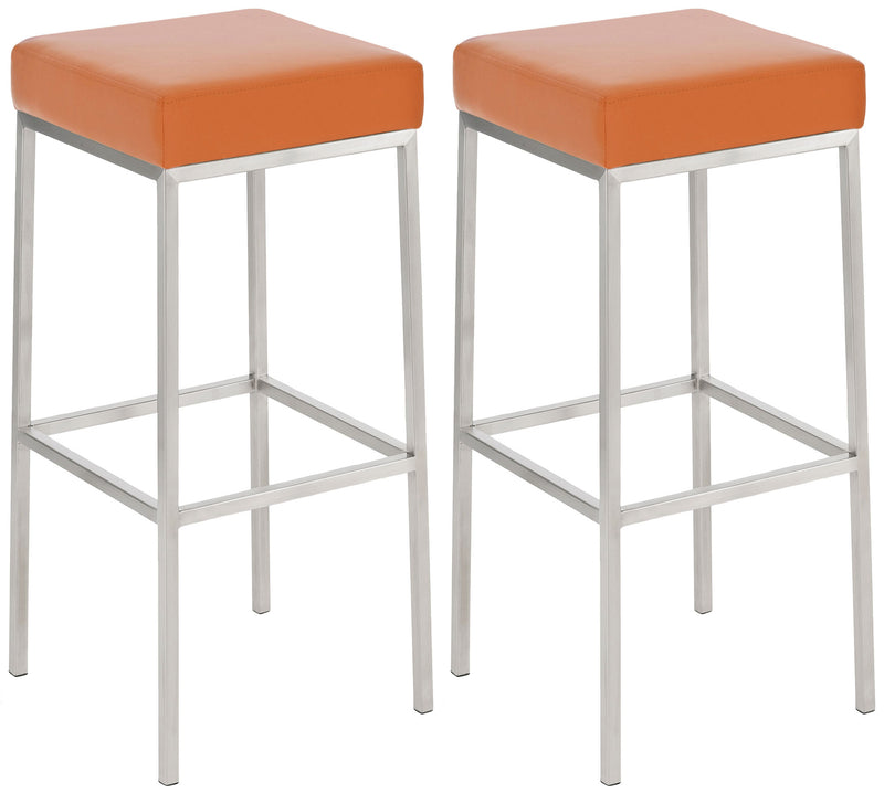 2er Set Barhocker Montreal 85 Kunstleder edelstahl