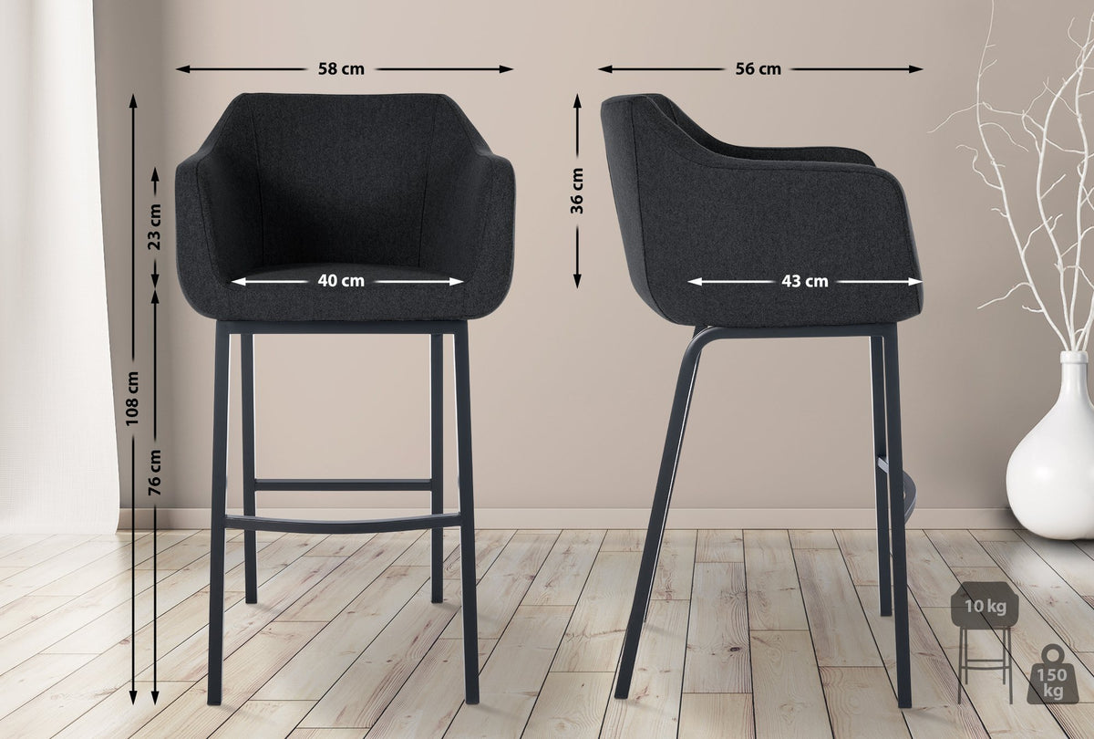 Barhocker Monea B Filz – Ansicht 2