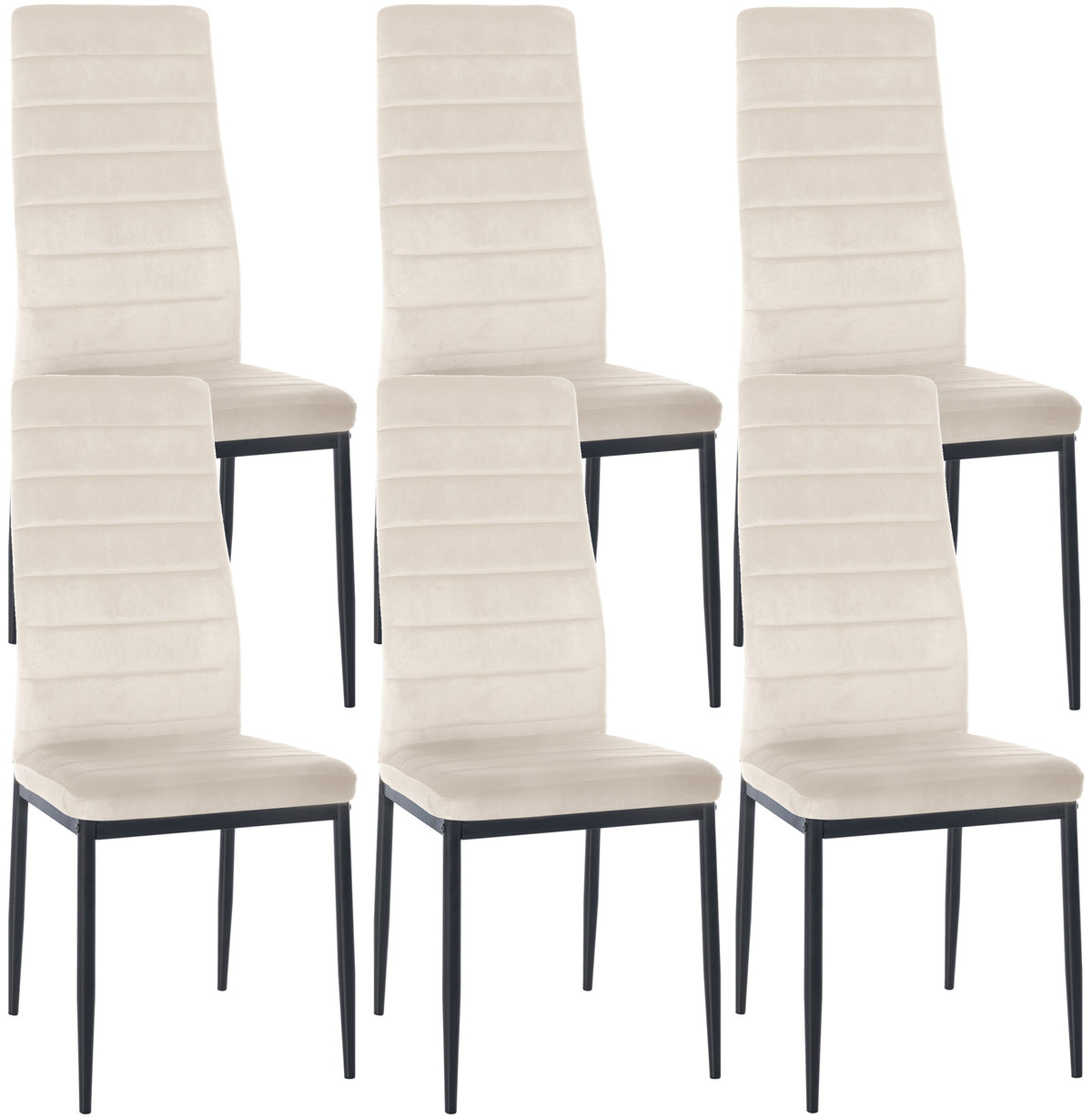 6er Set Esszimmerstühle Mayfair Samt