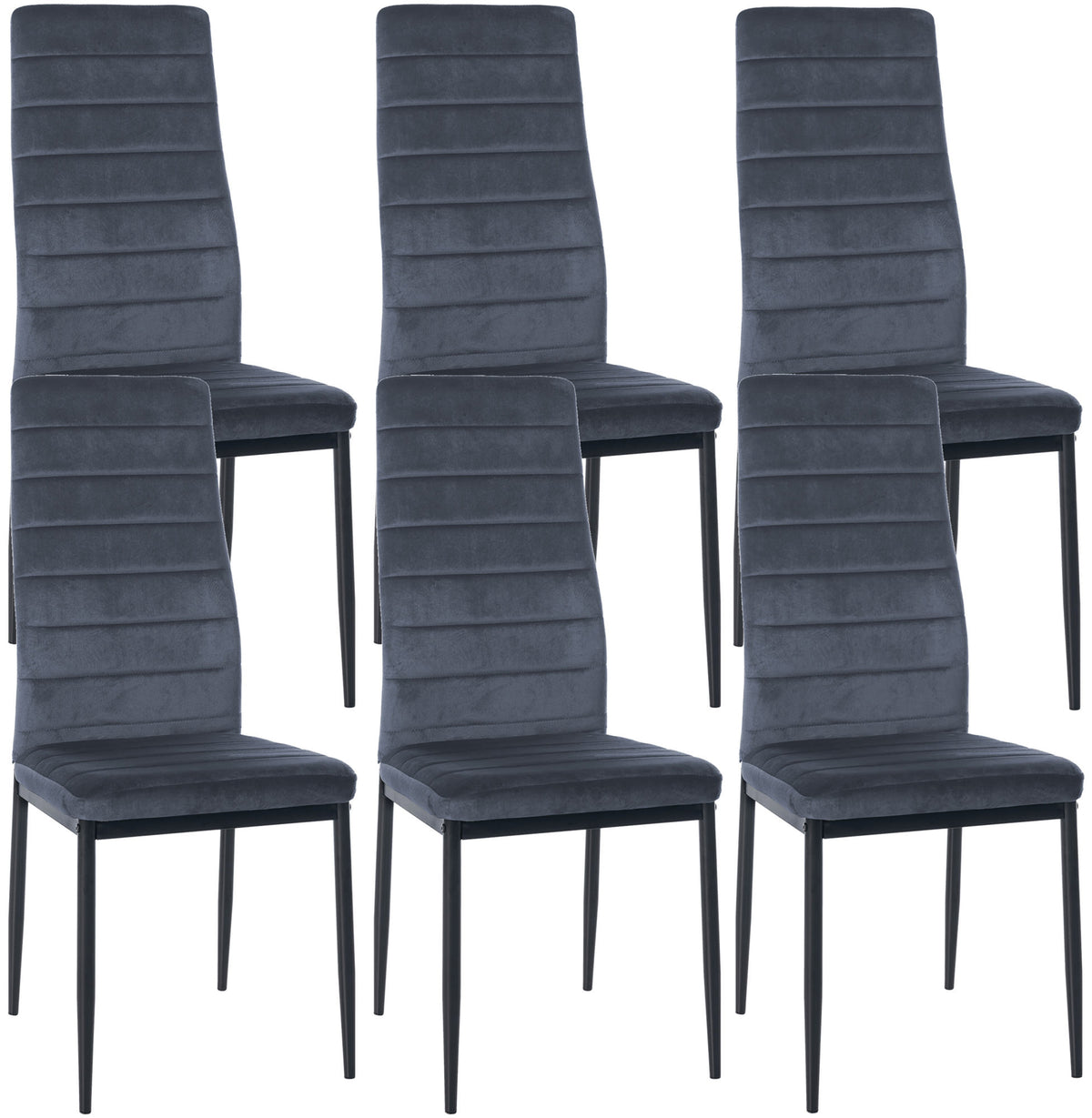 6er Set Esszimmerstühle Mayfair Samt – Ansicht 17