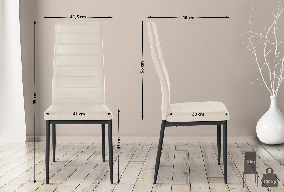 4er Set Esszimmerstühle Mayfair Kunstleder – Ansicht 2