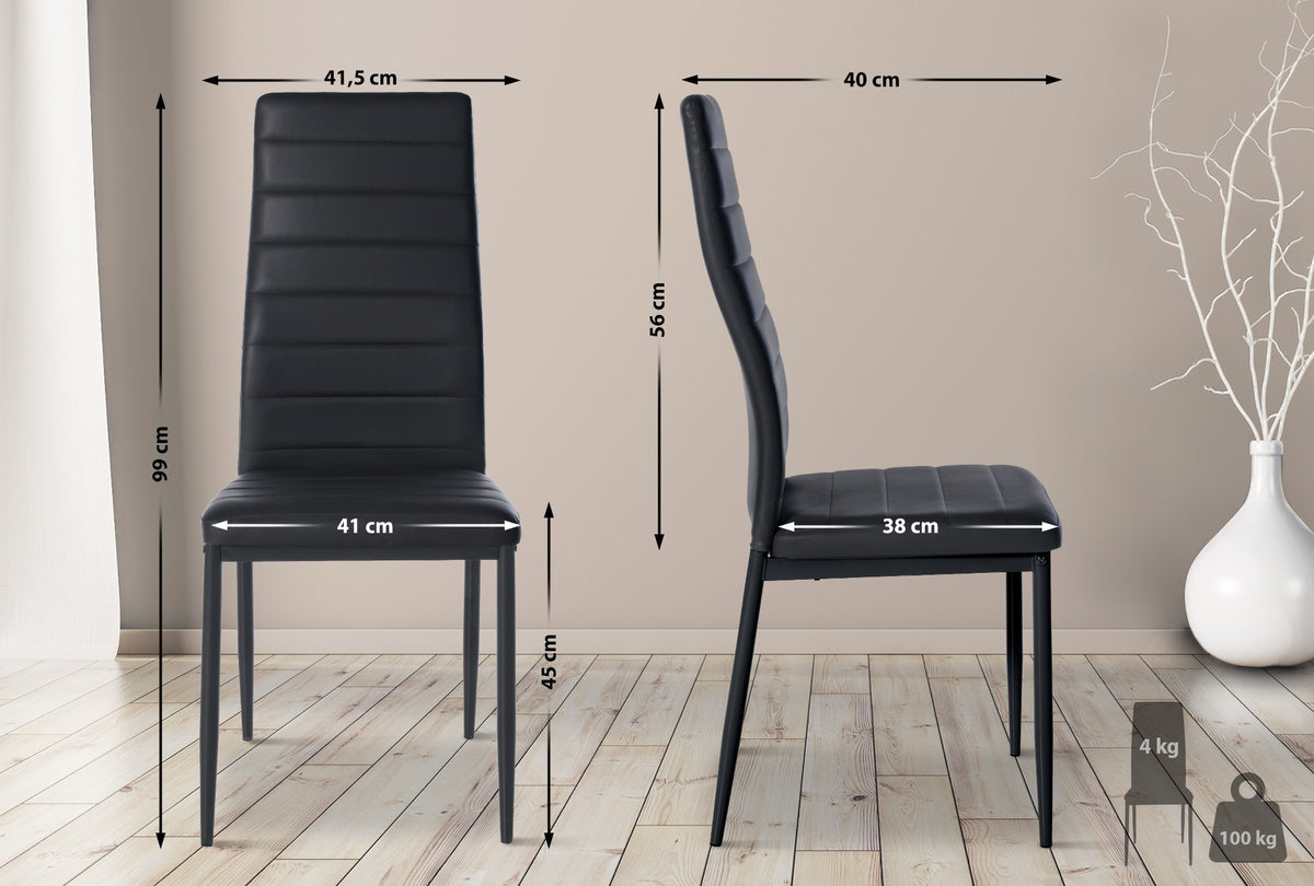 4er Set Esszimmerstühle Mayfair Kunstleder – Ansicht 18