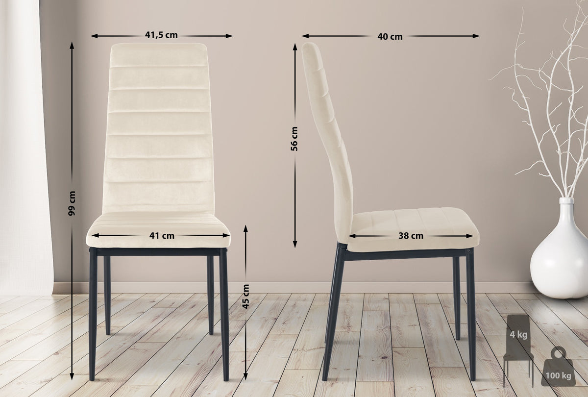 6er Set Esszimmerstühle Mayfair Samt – Ansicht 2
