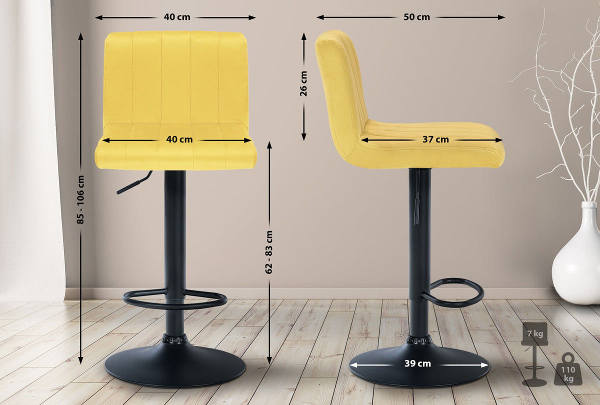 2er Set Barhocker Jamie Samt – Ansicht 16
