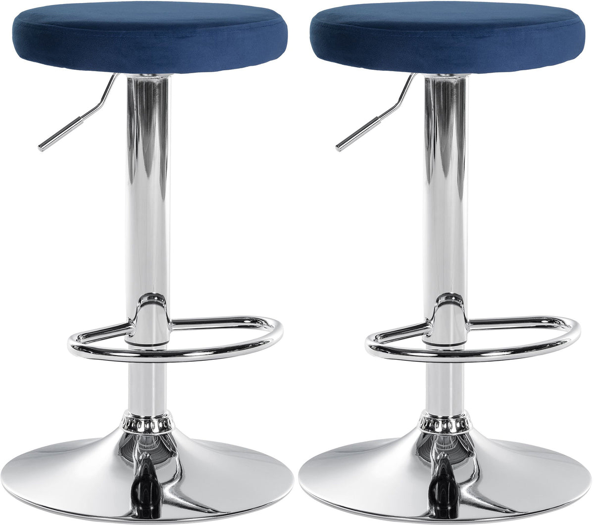 2er Set Barhocker Ponte Samt chrom