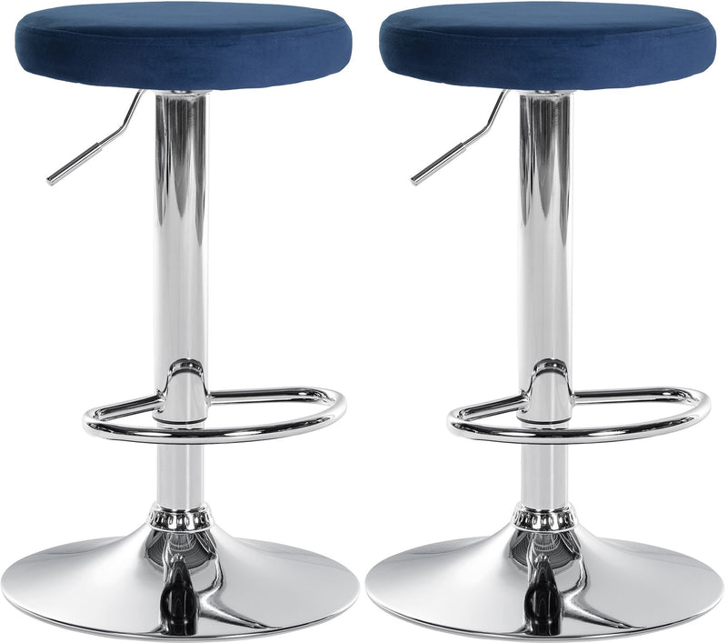 2er Set Barhocker Ponte Samt chrom