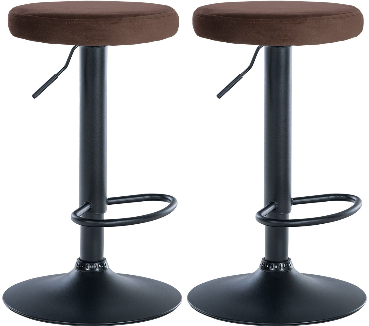 2er Set Barhocker Ponte Samt schwarz – Ansicht 9
