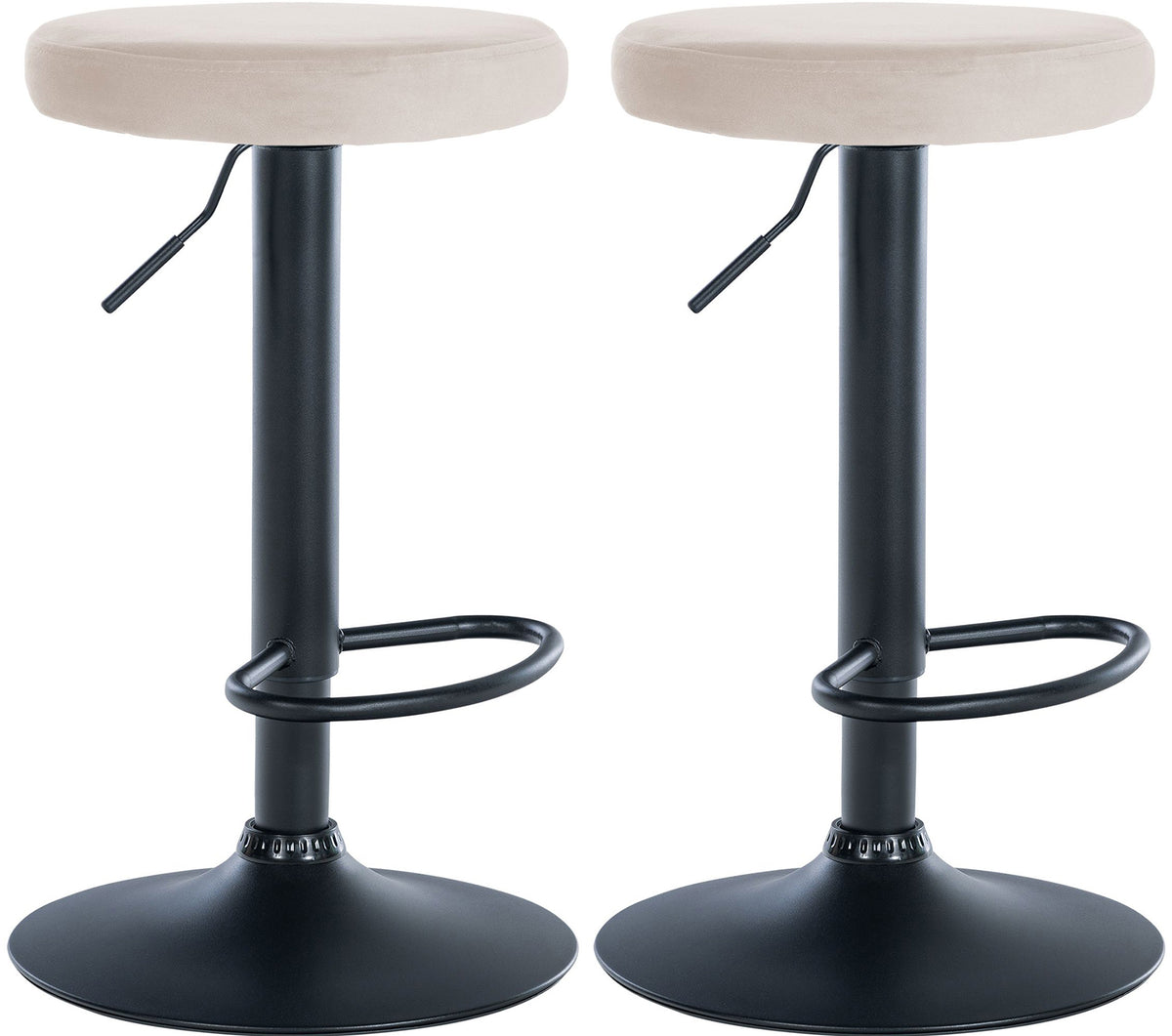 2er Set Barhocker Ponte Samt schwarz
