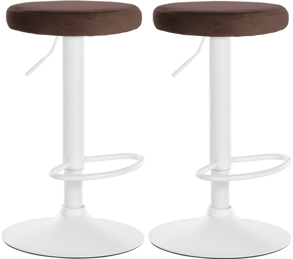 2er Set Barhocker Ponte Samt weiß – Ansicht 9