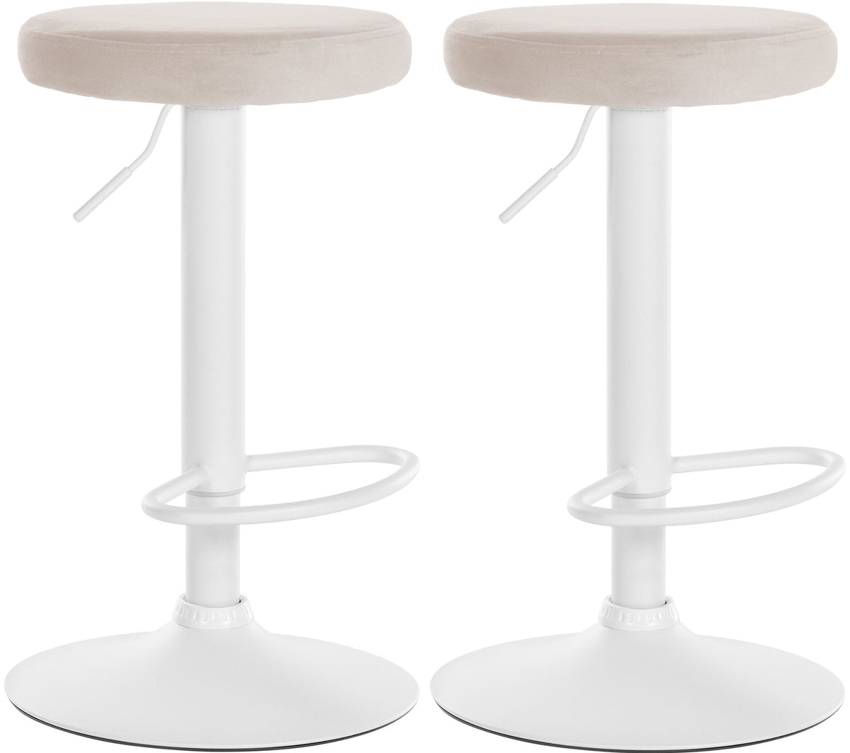 2er Set Barhocker Ponte Samt weiß