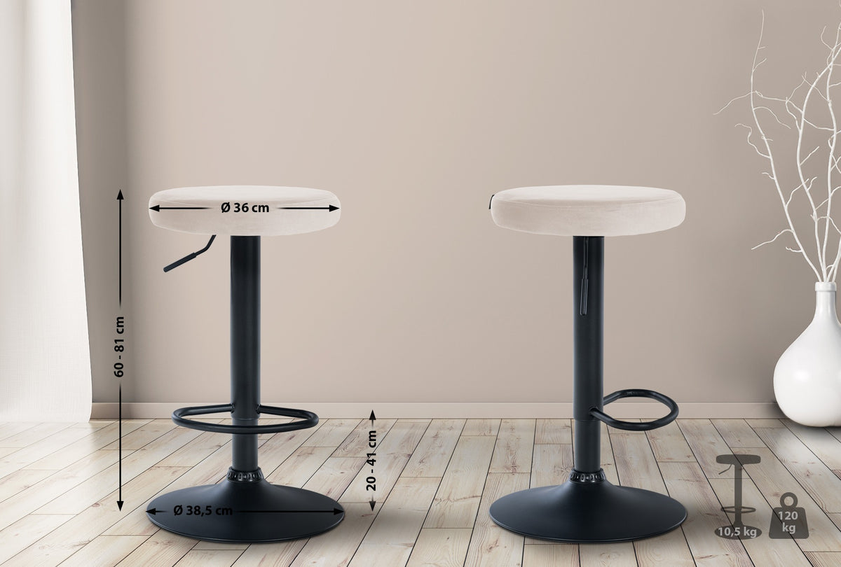 2er Set Barhocker Ponte Samt schwarz – Ansicht 18