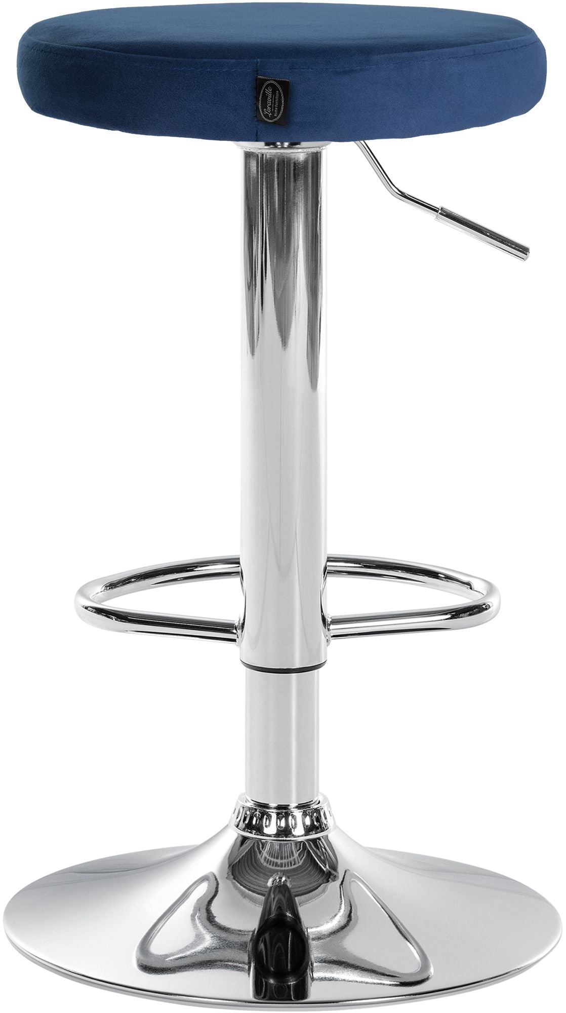 2er Set Barhocker Ponte Samt chrom – Ansicht 6