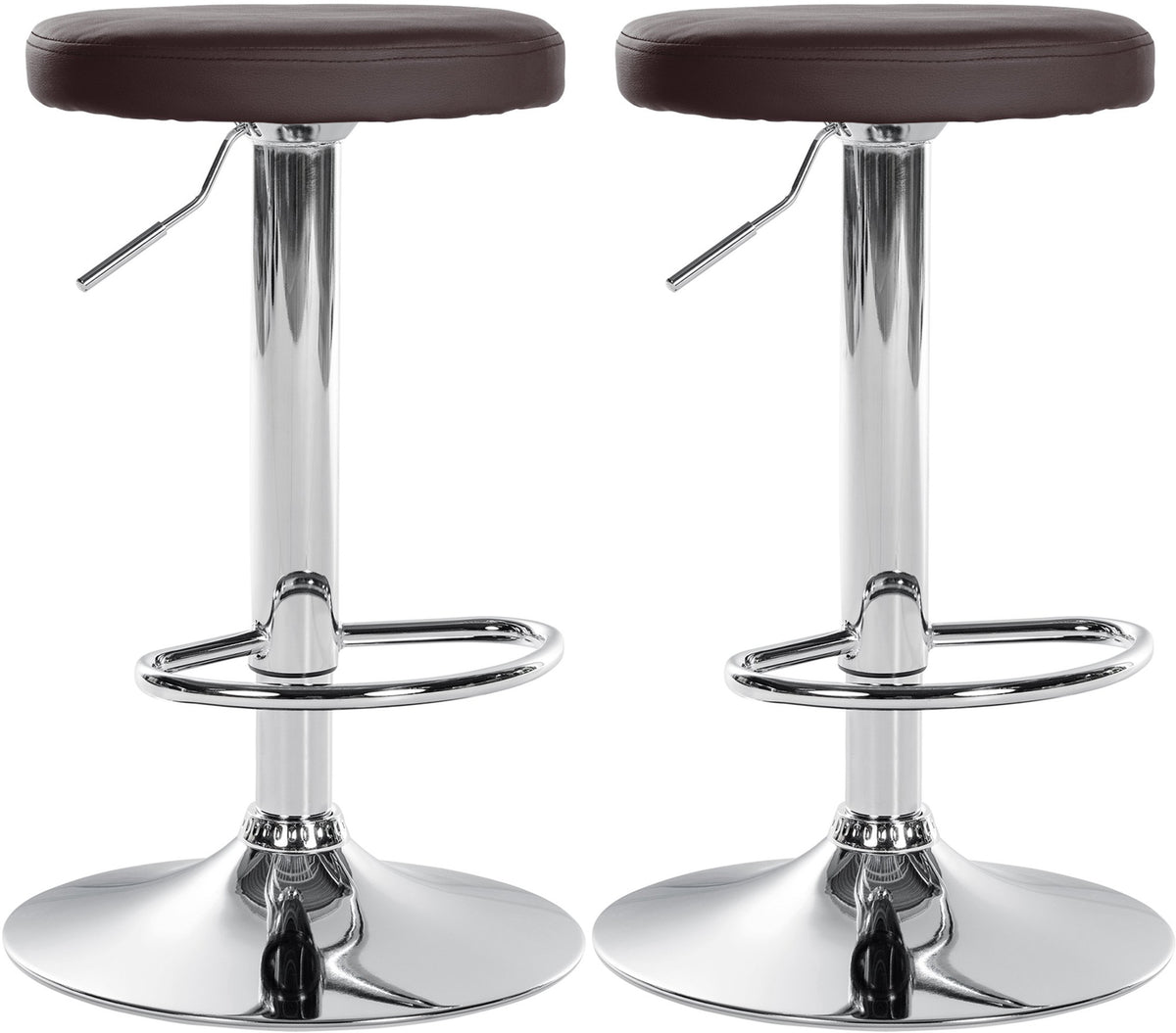 2er Set Barhocker Ponte Kunstleder chrom