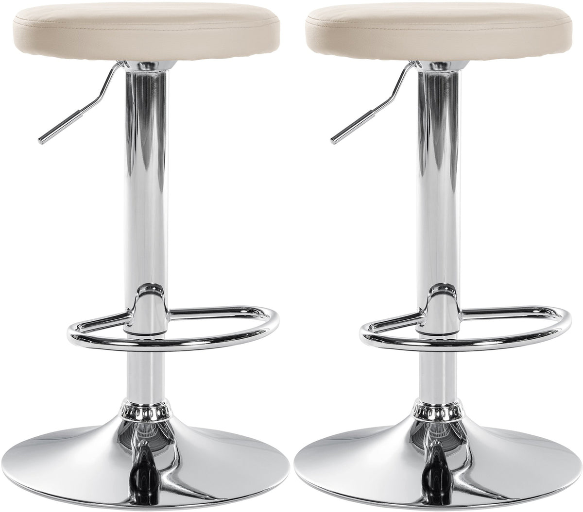 2er Set Barhocker Ponte Kunstleder chrom