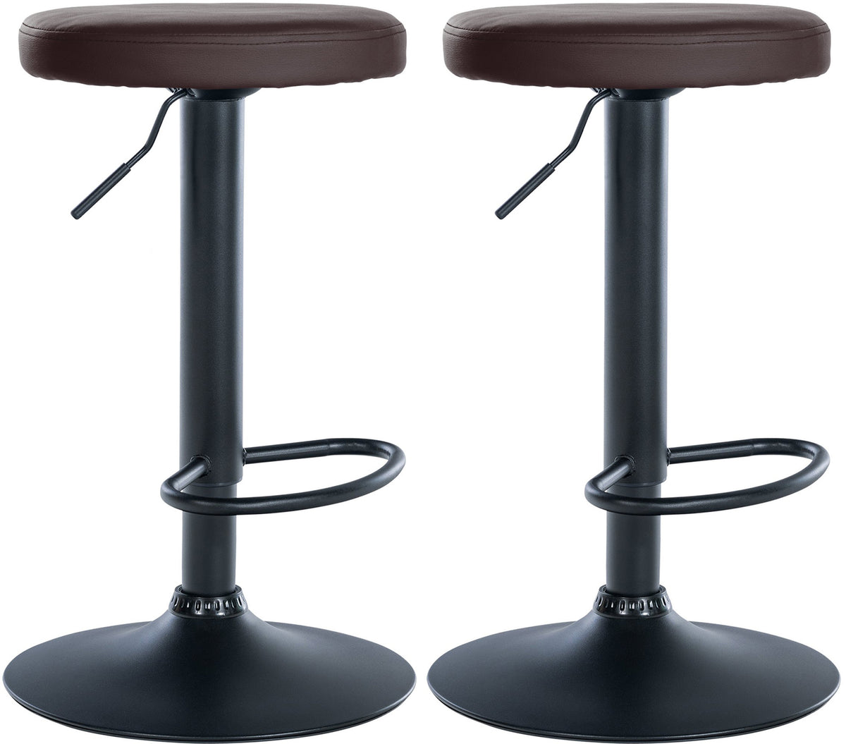 2er Set Barhocker Ponte Kunstleder schwarz
