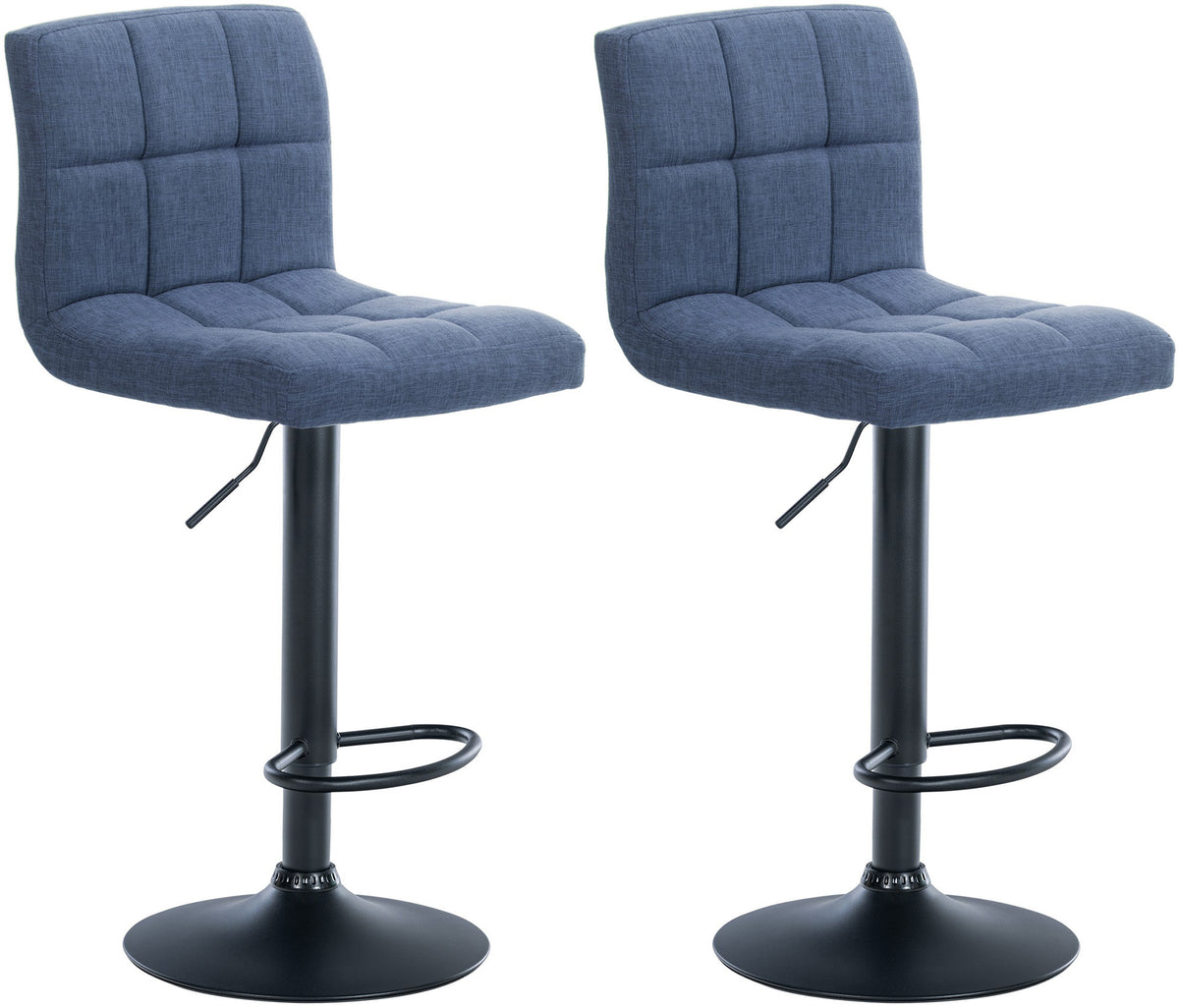 2er Set Barhocker Calma Stoff schwarz