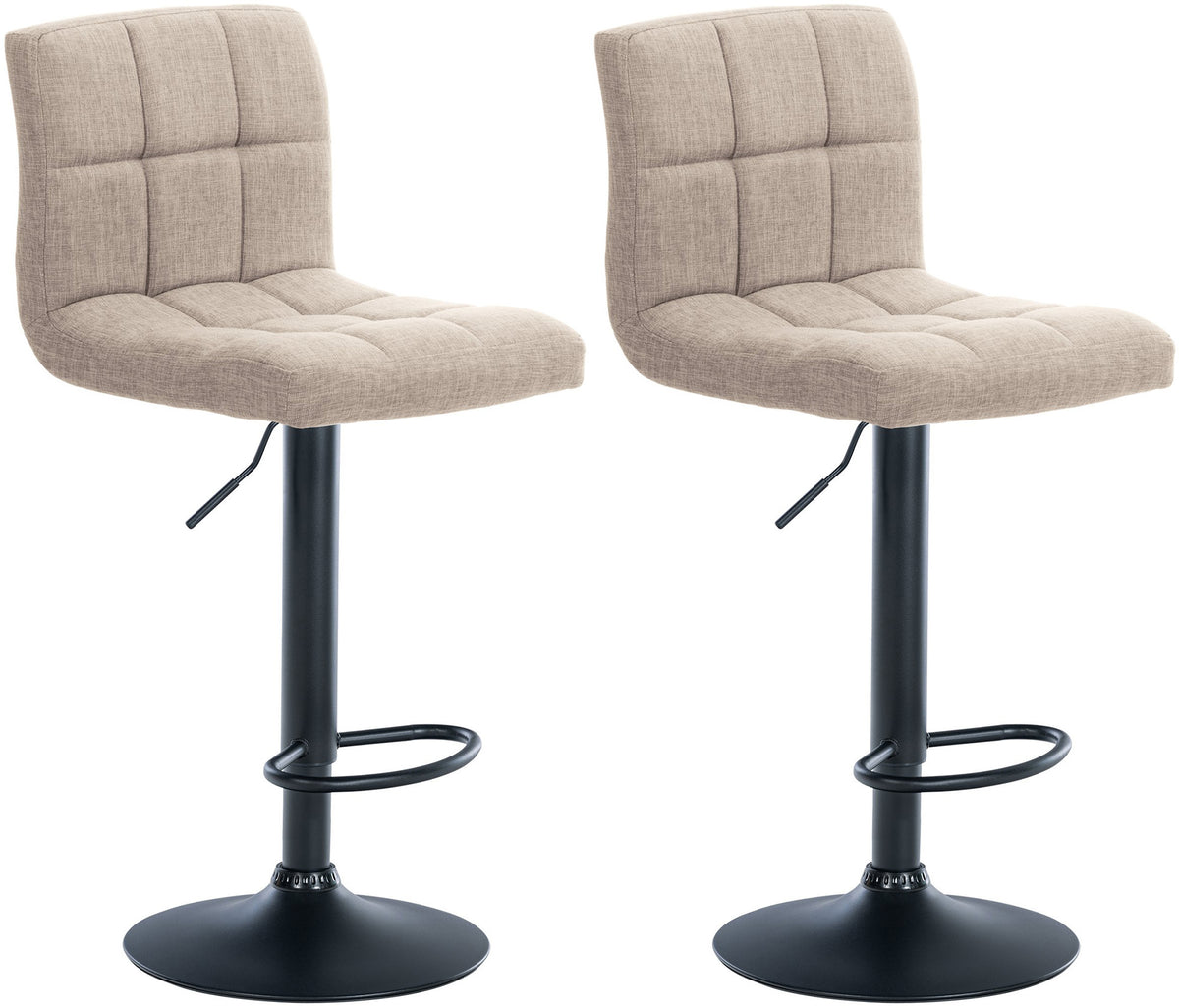 2er Set Barhocker Calma Stoff schwarz