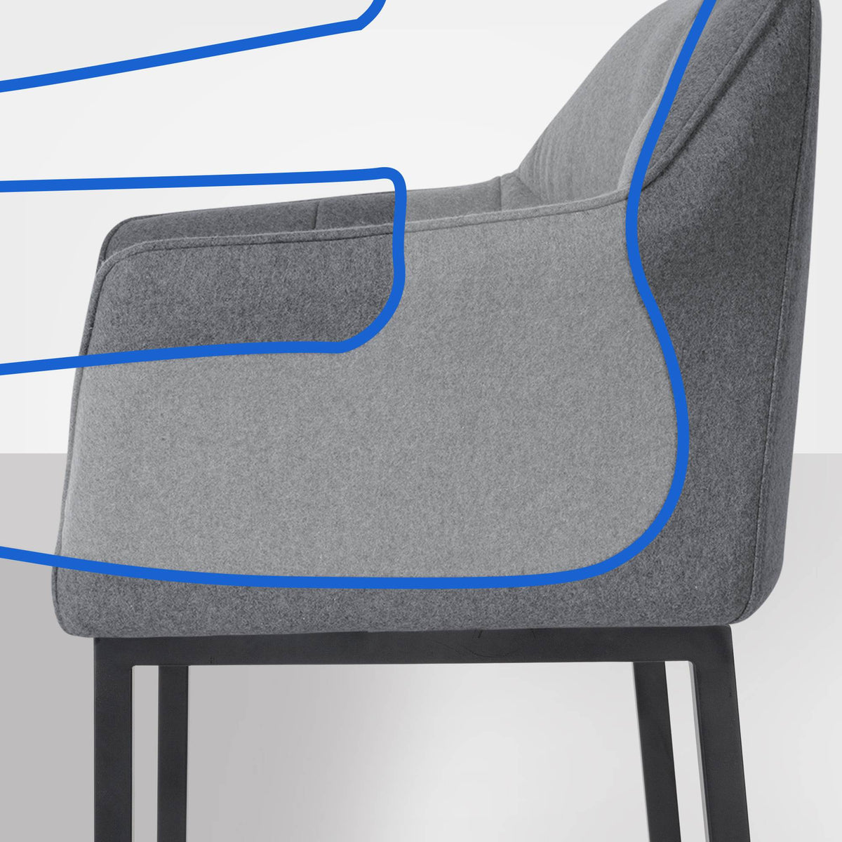 Barhocker Damaso B Filz mit 4-Fuß Gestell – Ansicht 10