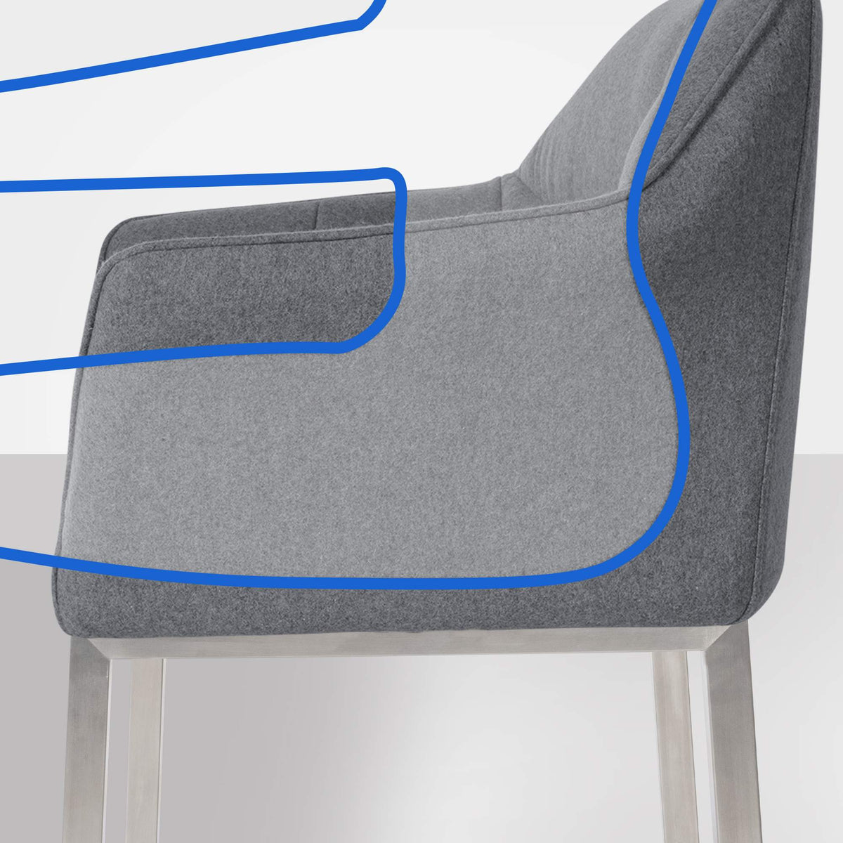 Barhocker Damaso E Filz mit 4-Fuß Gestell – Ansicht 10