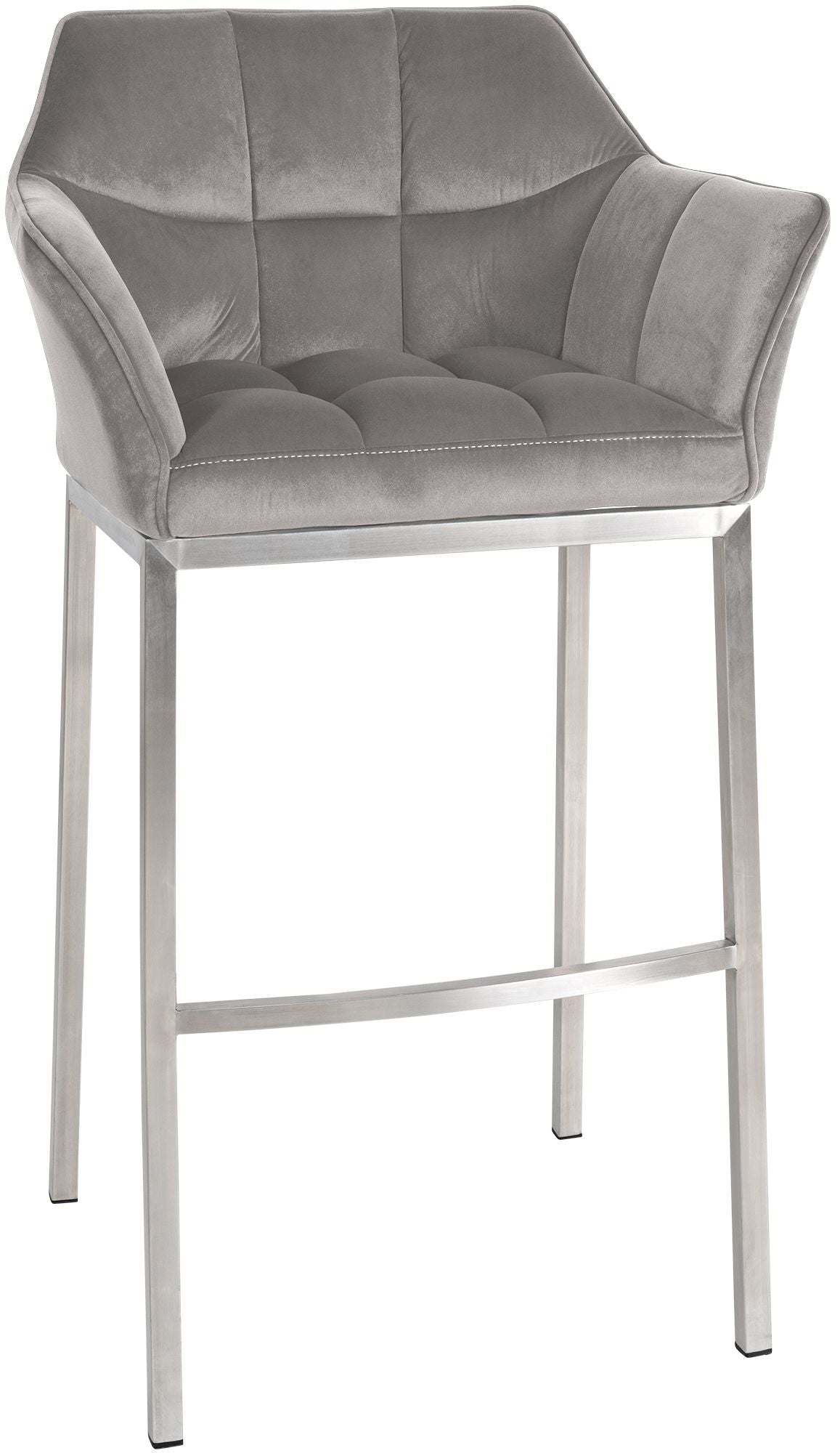 Barhocker Damaso E Samt mit 4-Fuß Gestell