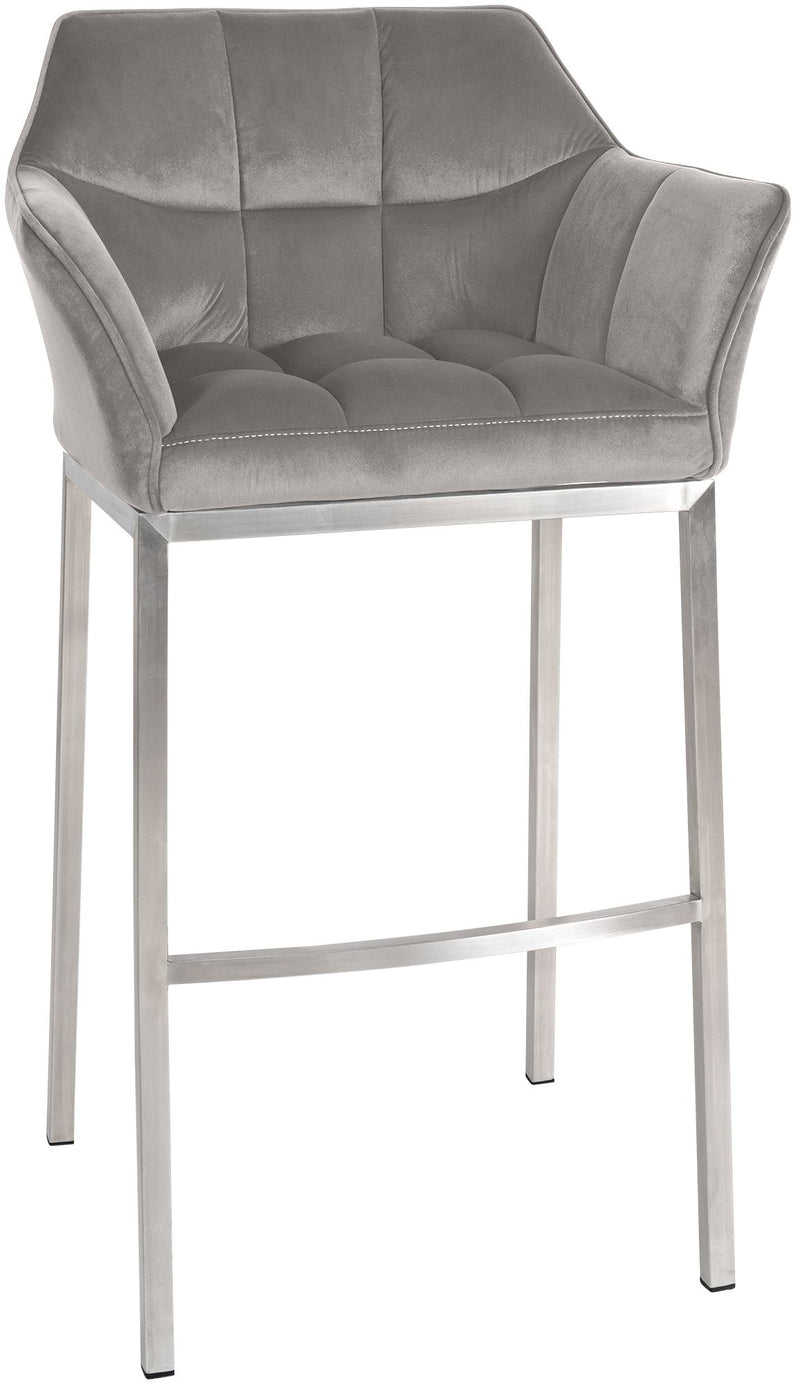 Barhocker Damaso E Samt mit 4-Fuß Gestell