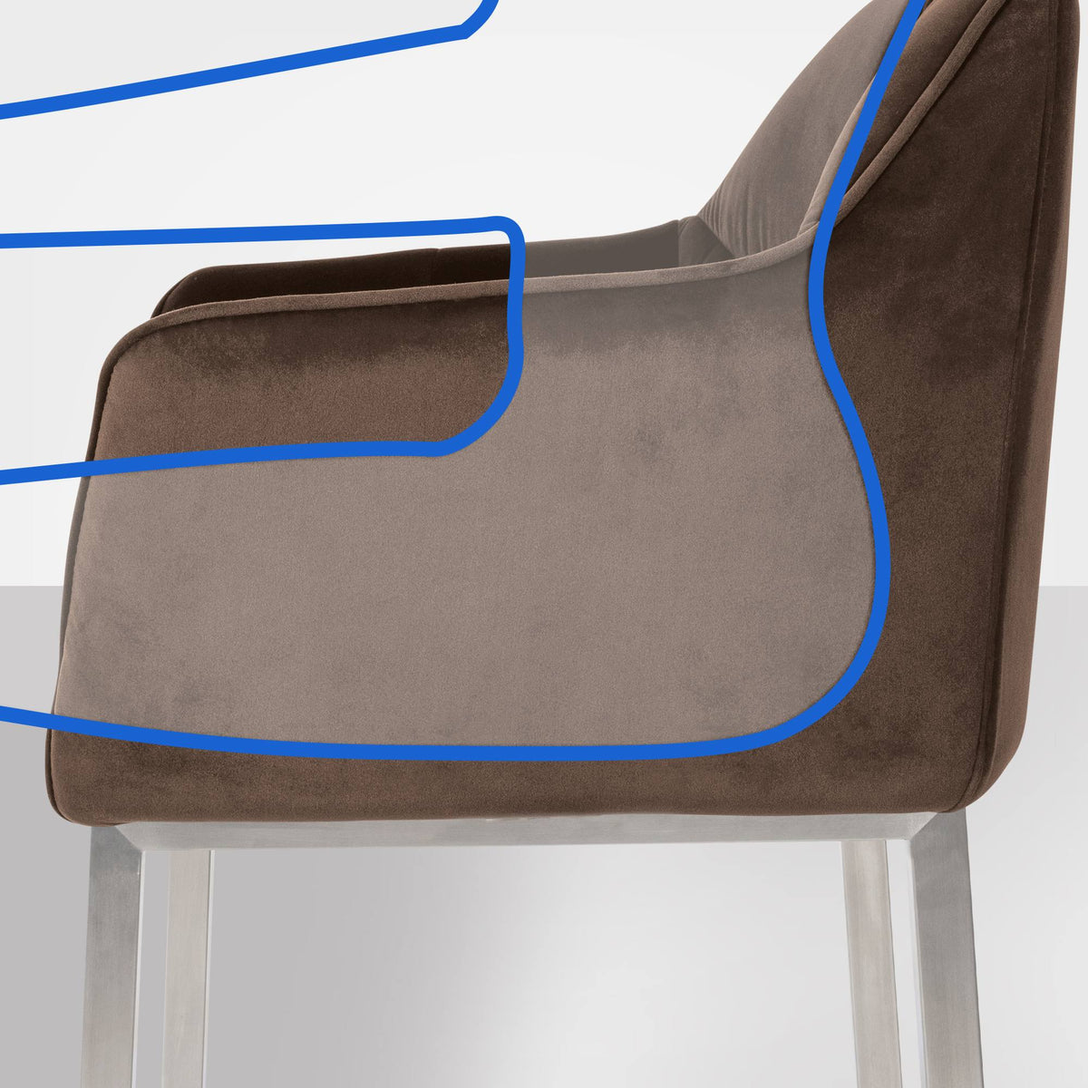 Barhocker Damaso E Samt mit 4-Fuß Gestell – Ansicht 10