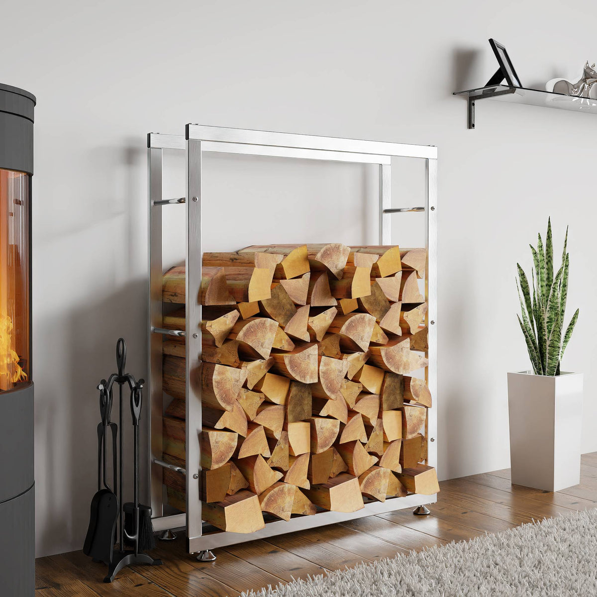 Kaminholzständer Keri V2 25x80x125 cm – Ansicht 3