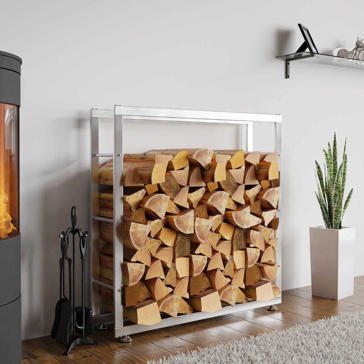 Kaminholzständer Keri V2 25x100x100 cm – Ansicht 3