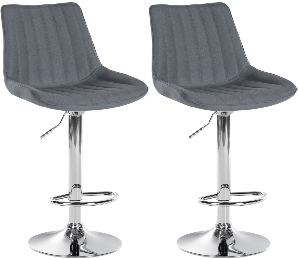 2er Set Barhocker Toni Stoff chrom – Ansicht 9