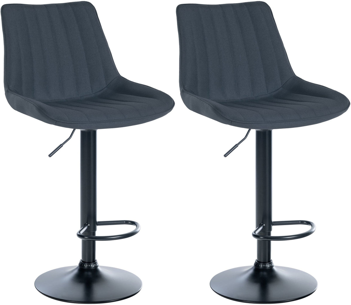 2er Set Barhocker Toni Stoff schwarz