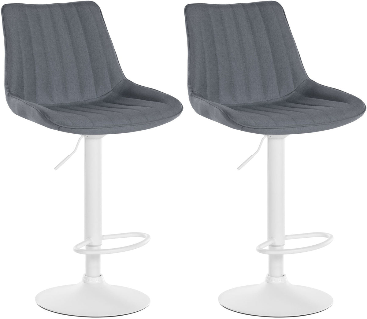 2er Set Barhocker Toni Stoff weiß – Ansicht 9