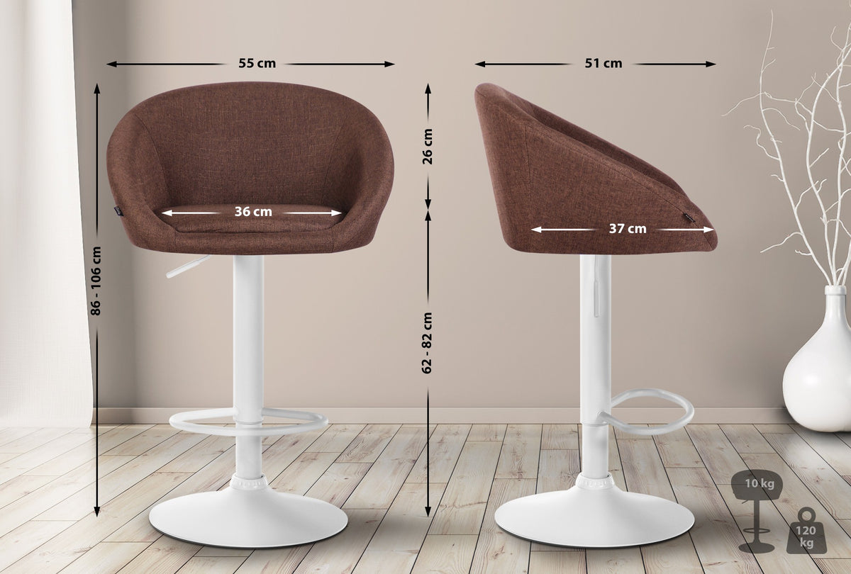 Barhocker Davie Stoff weiß – Ansicht 10