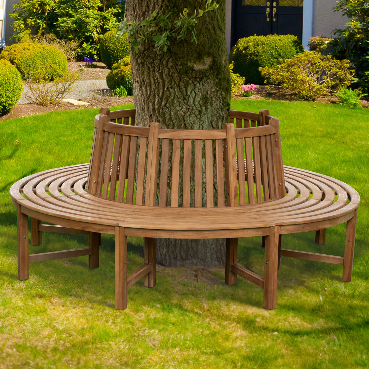 Baumbank Nila 206cm rund mit Rückenlehne – Ansicht 4
