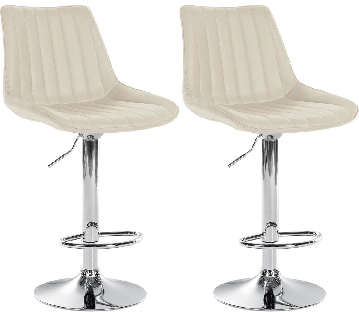 2er Set Barhocker Toni Kunstleder chrom