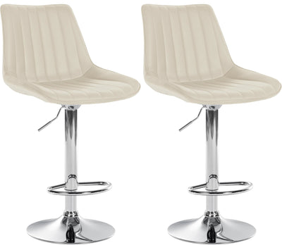 2er Set Barhocker Toni Kunstleder chrom