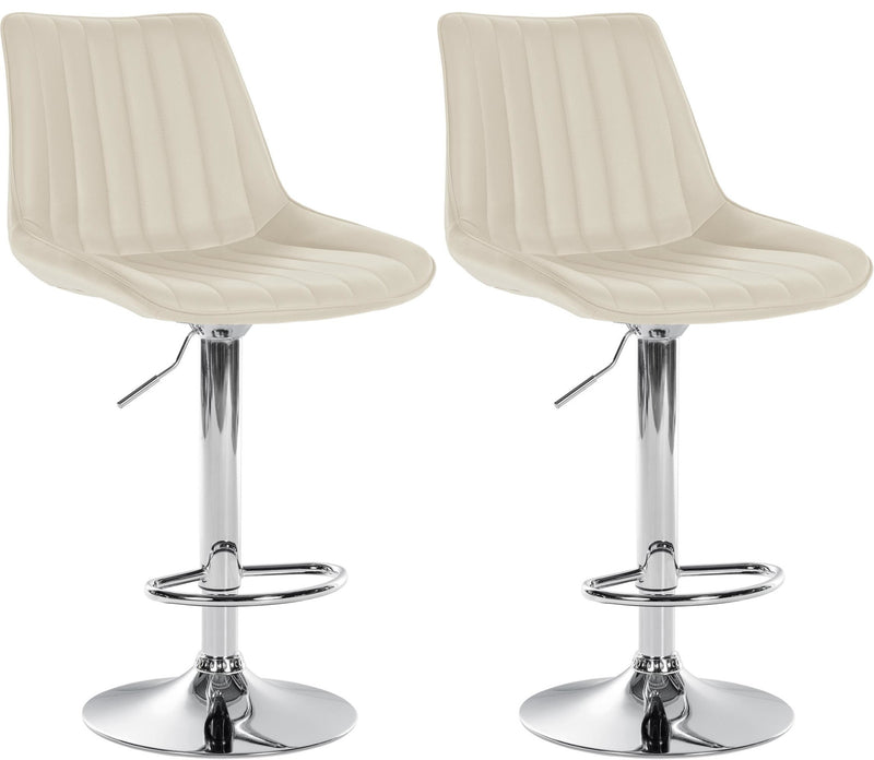 2er Set Barhocker Toni Kunstleder chrom