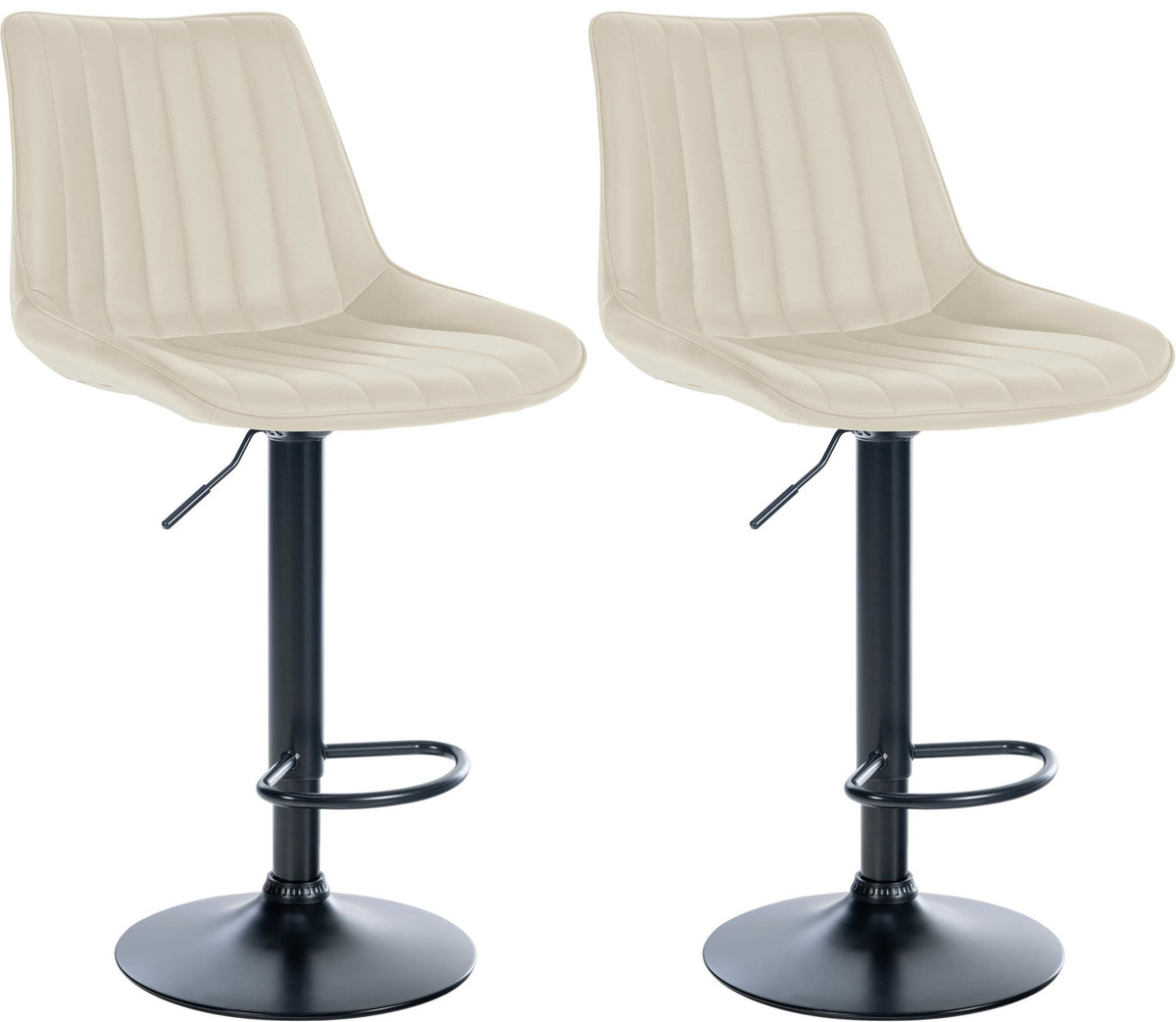 2er Set Barhocker Toni Kunstleder schwarz