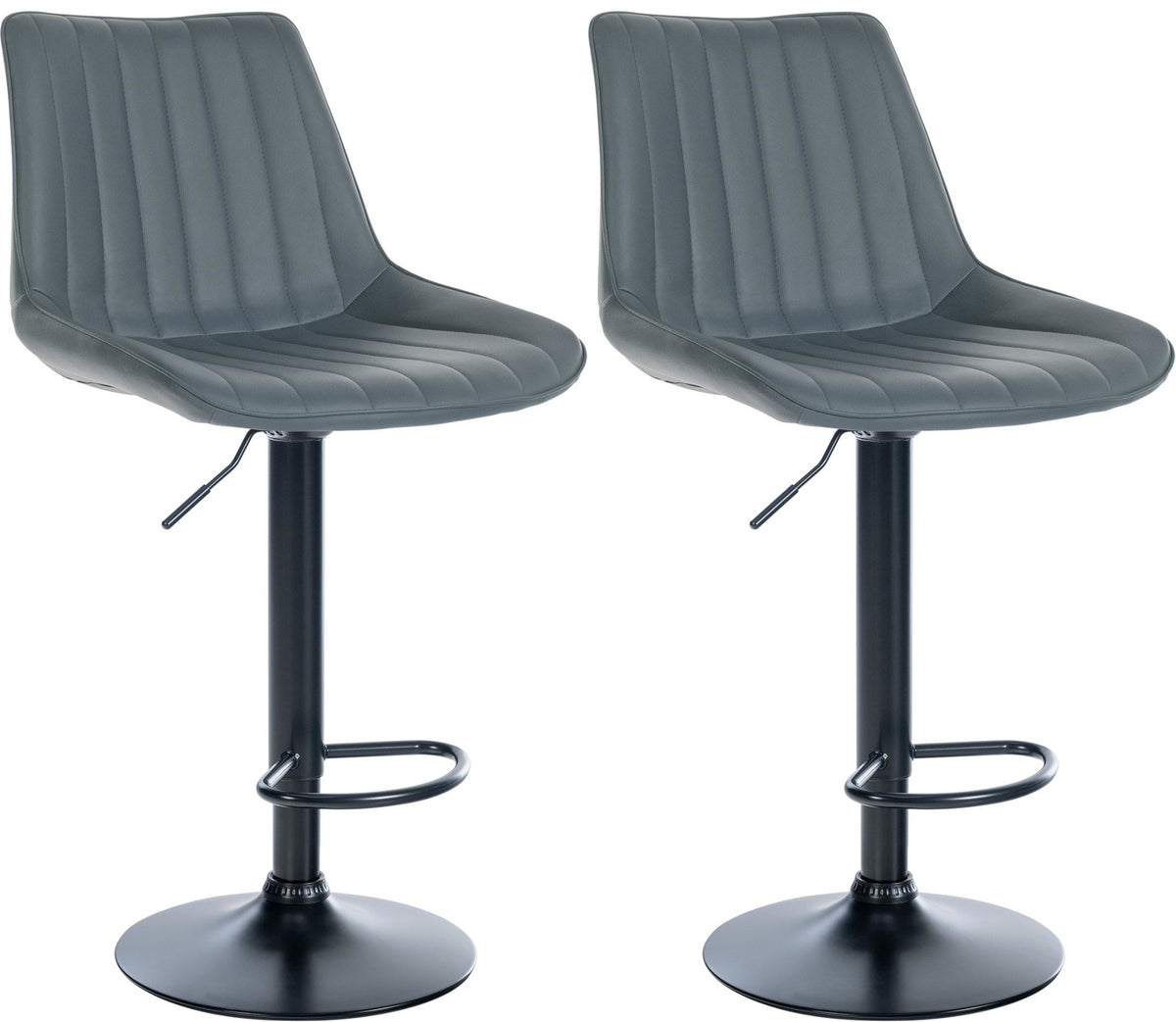 2er Set Barhocker Toni Kunstleder schwarz – Ansicht 17