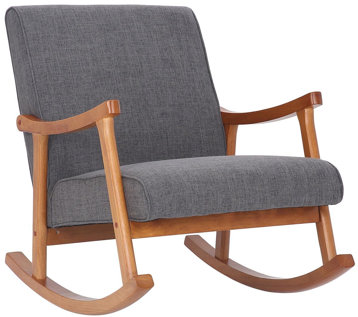 Schaukelstuhl Morelia Stoff walnuss