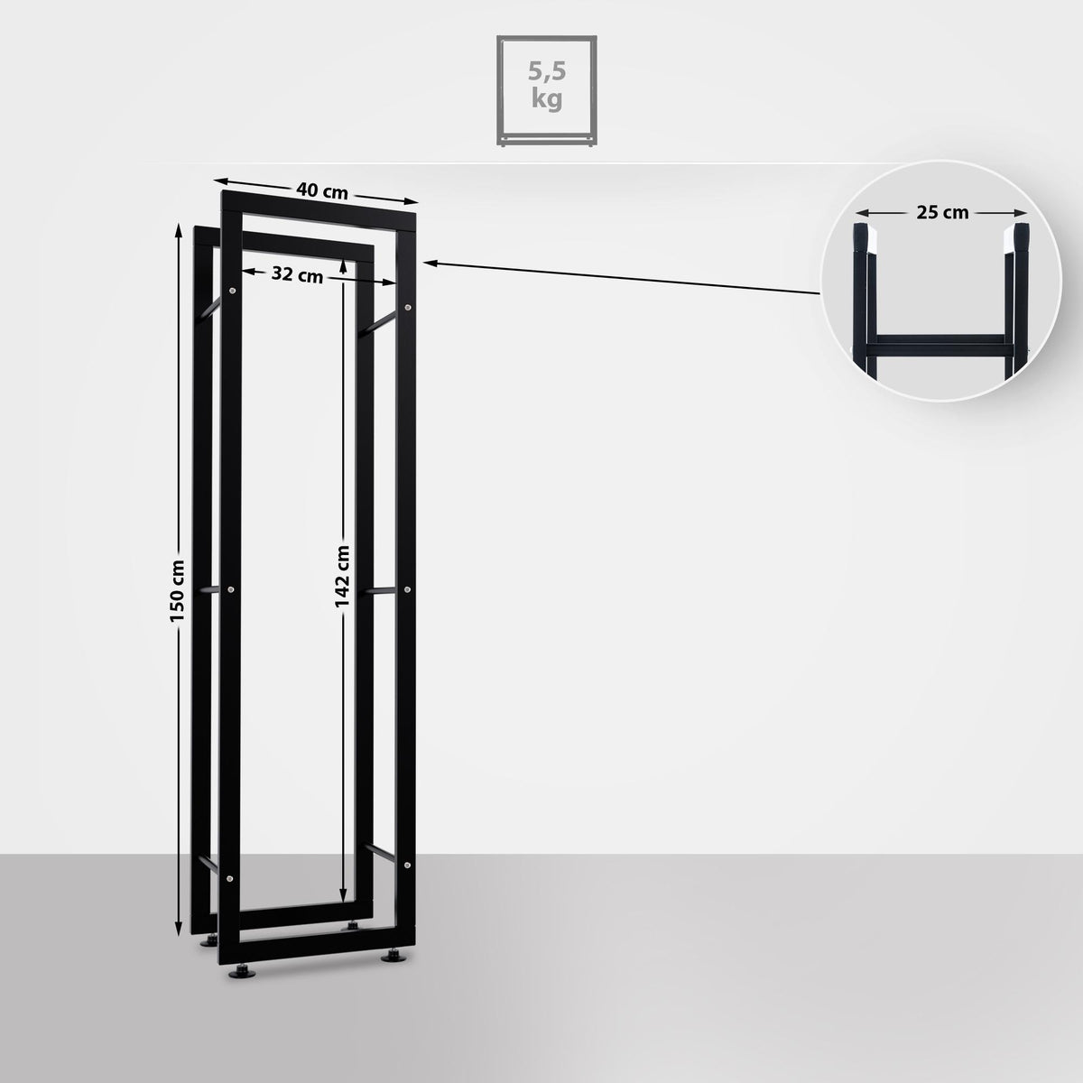 Kaminholzständer Keri V2 25x40x150 – Ansicht 2