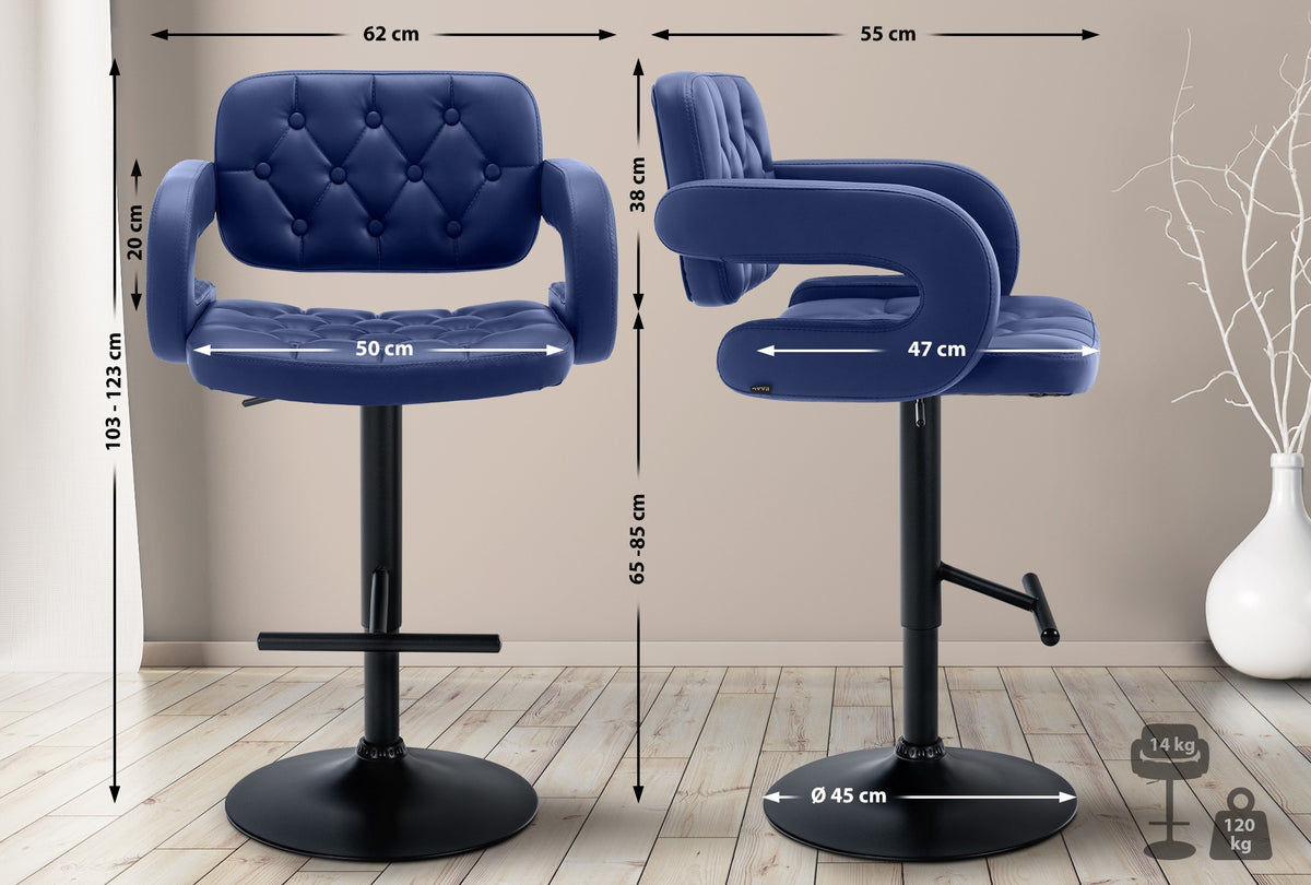 Barhocker Dublin schwarz – Ansicht 2