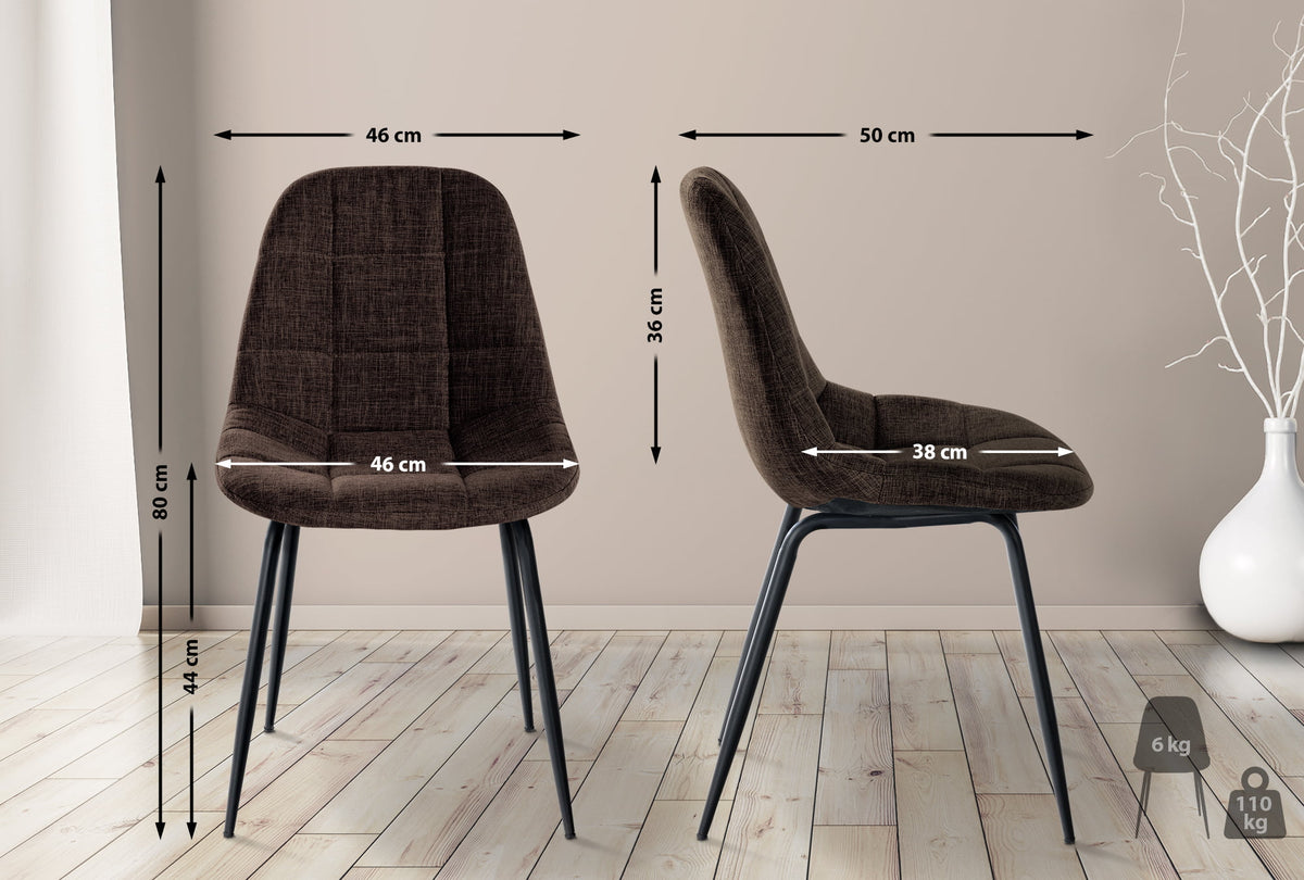 2er Set Stuhl Tom Stoff – Ansicht 11
