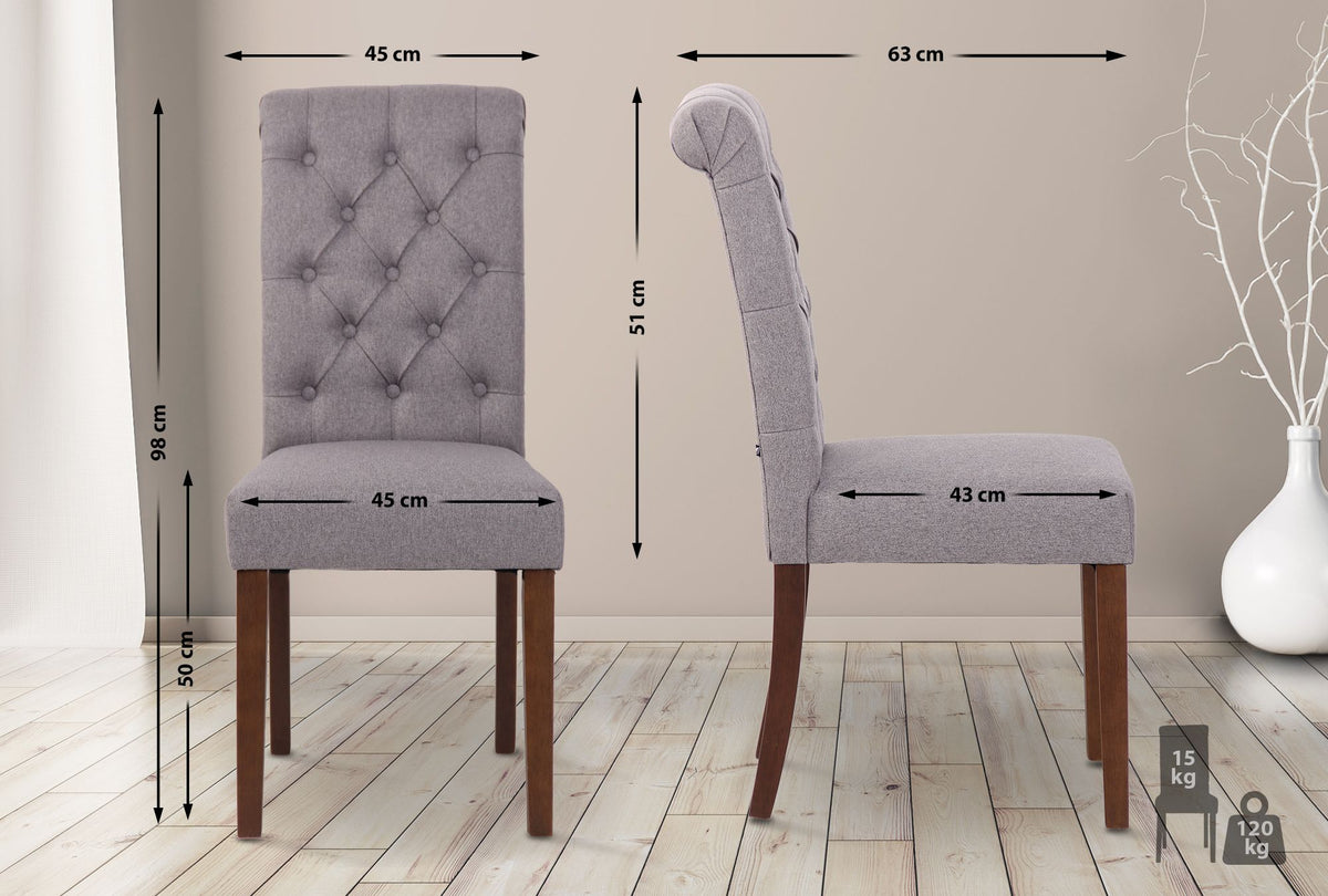 2er Set Esszimmerstühle Lisburn Stoff – Ansicht 16