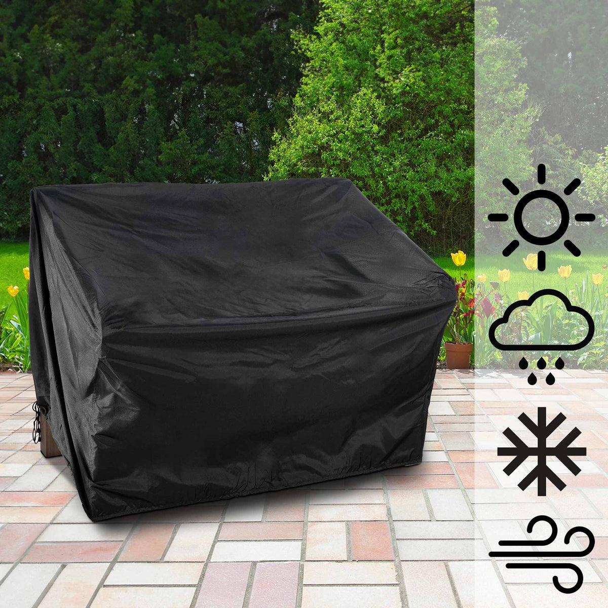Teakbank Jackson 120 cm mit Abdeckhaube – Ansicht 4