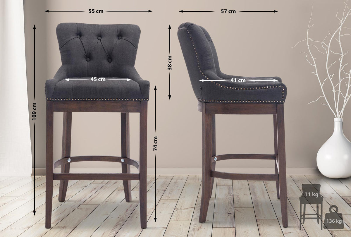 Barhocker Lakewood Stoff, Antik – Ansicht 9