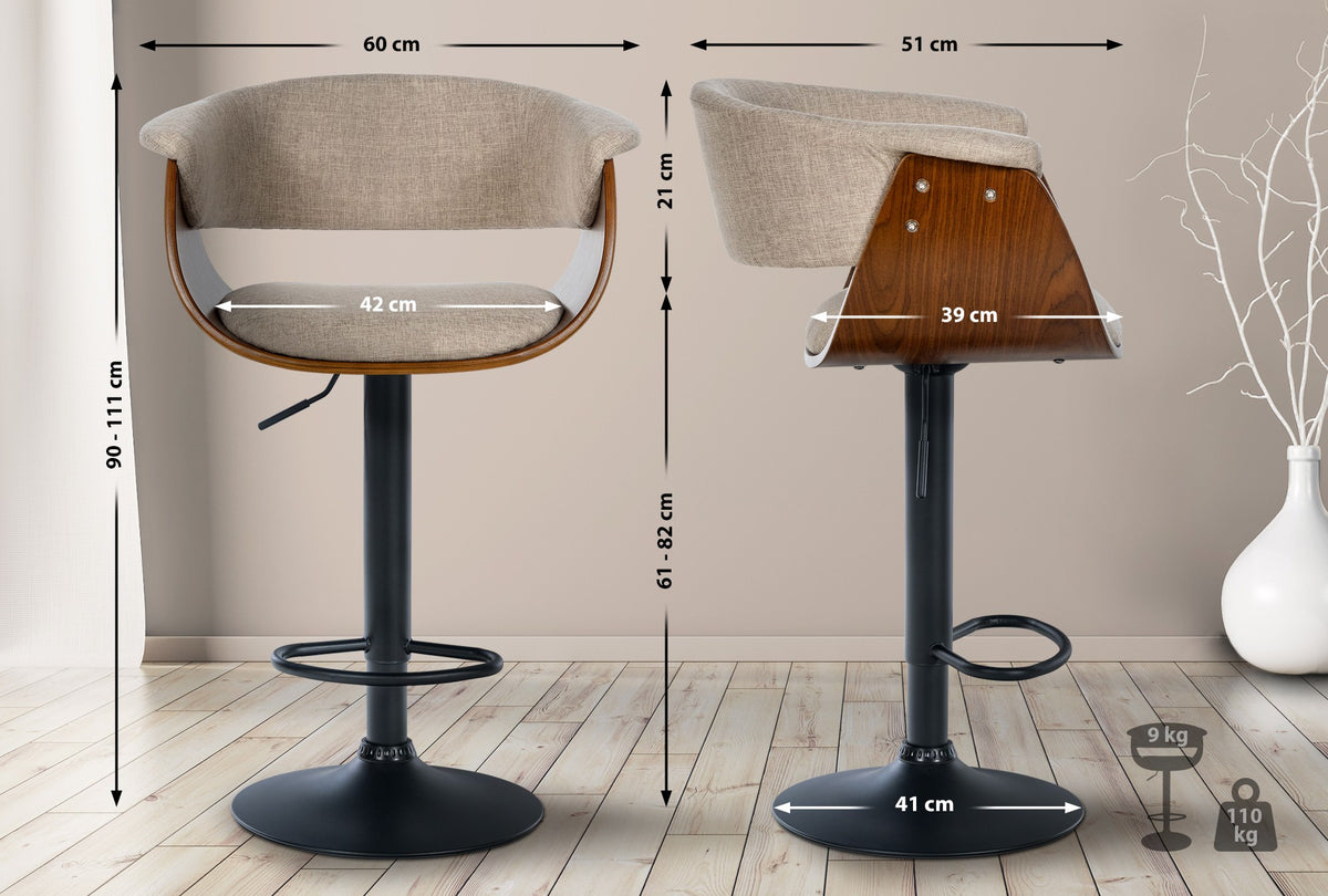 Barhocker Vestal Stoff – Ansicht 12