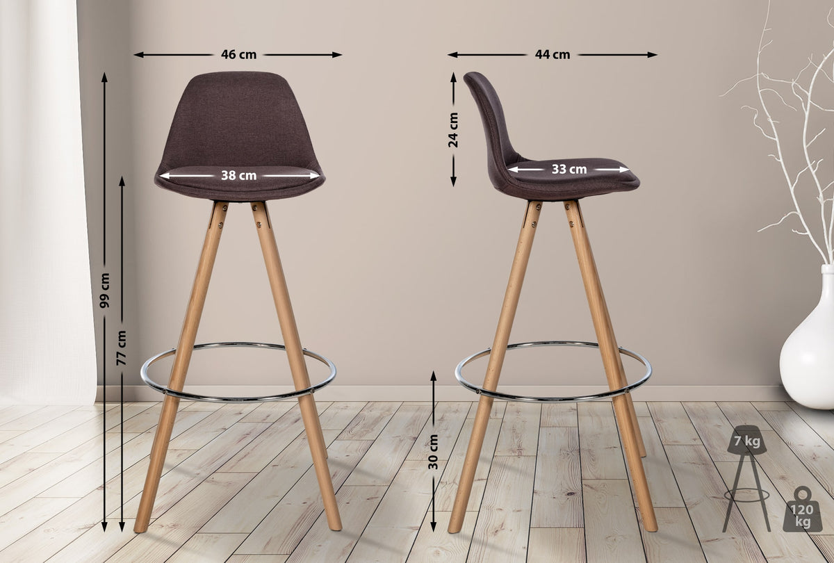 Barhocker Corbin Stoff Rund natura – Ansicht 9