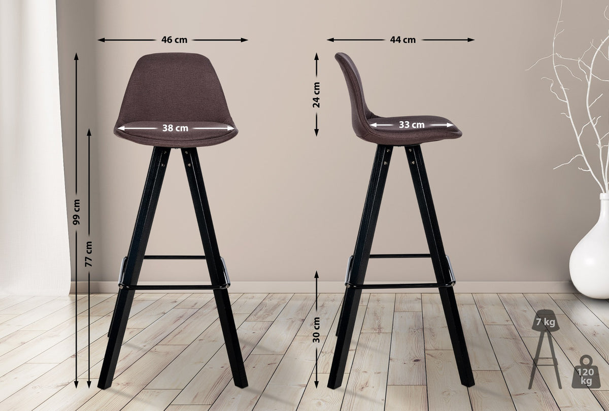 Barhocker Corbin Stoff Square schwarz – Ansicht 9