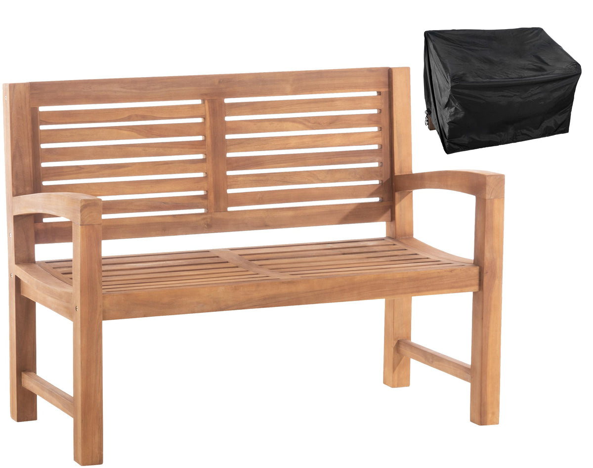 Teakbank Halden 120 cm mit Abdeckhaube
