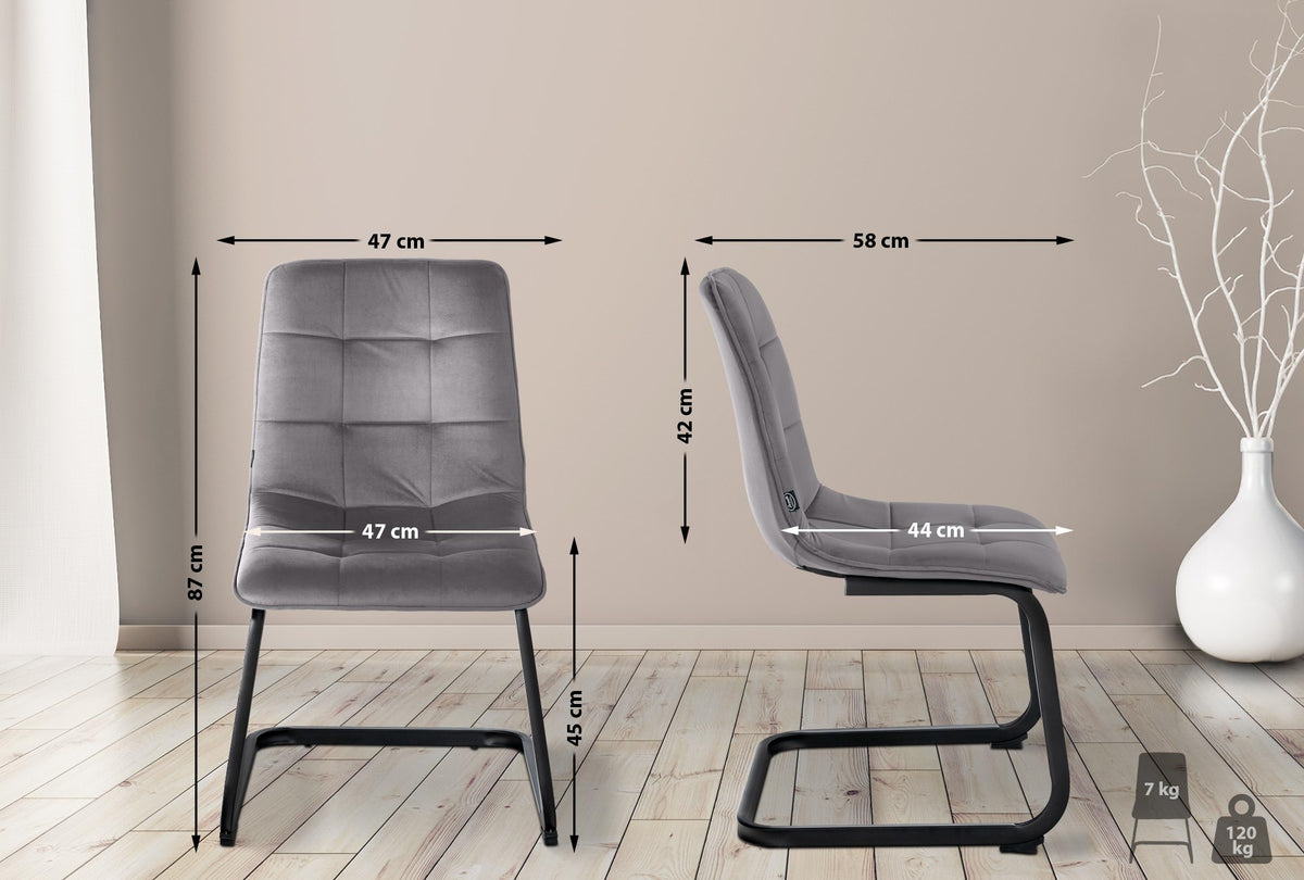 2er Set Esszimmerstuhl Vermont Samt – Ansicht 2